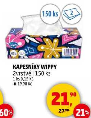KAPESNÍKY WIPPY 2vrstvé, 150 ks 