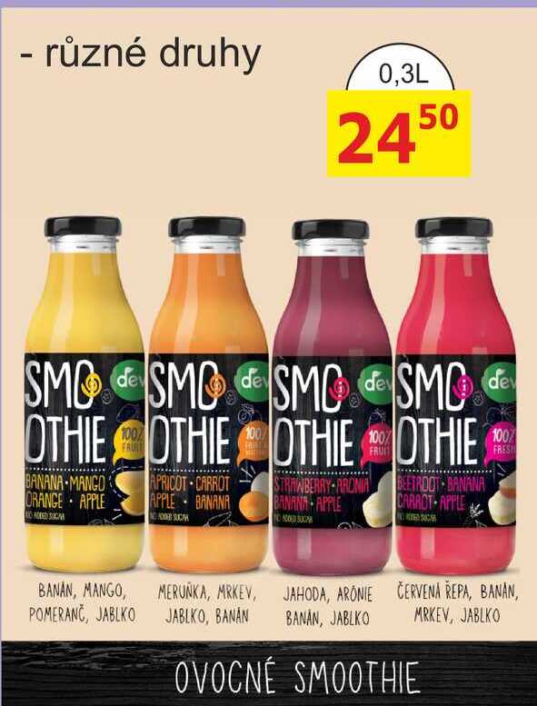 SMOOTHIE různé druhy 0,3L 