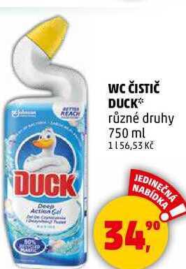 WC ČISTIČ DUCK různé druhy, 750 ml  