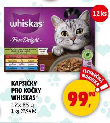 KAPSIČKY PRO KOČKY WHISKAS, 12x 85 g