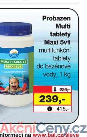 Probazen Multi tablety Maxi 5v1 multifunkční tablety do bazénové vody, 1 kg 
