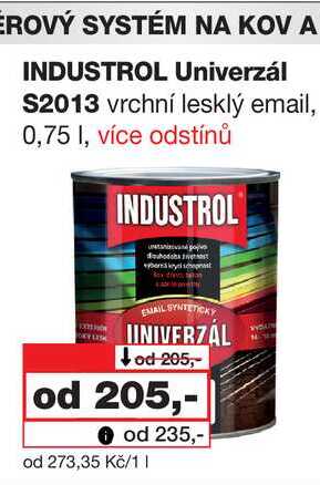 INDUSTROL Univerzál S2013 vrchní lesklý email, 0,75l