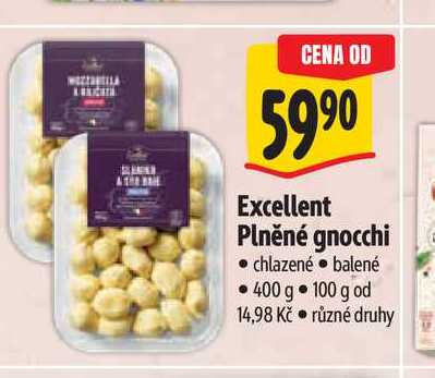 Excellent Plněné gnocchi chlazené balené 400 g
