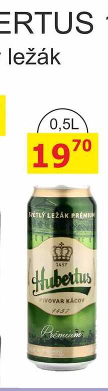 Pivovar Kácov Hubertus 12° Pivo světlý ležák 0,5l plechovka