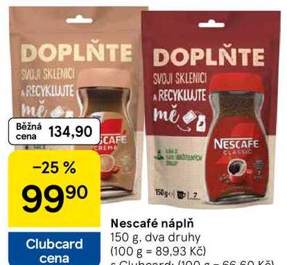 Nescafé náplň, 150 g 