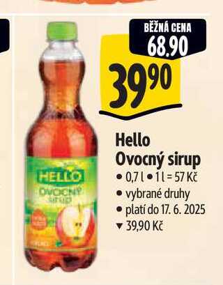  Hello Ovocný sirup 0,7 l
