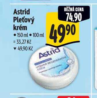 Astrid Pleťový krém  150 ml 