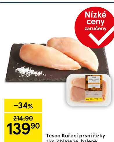 Tesco Kuřecí prsní řízky, 1 kg 