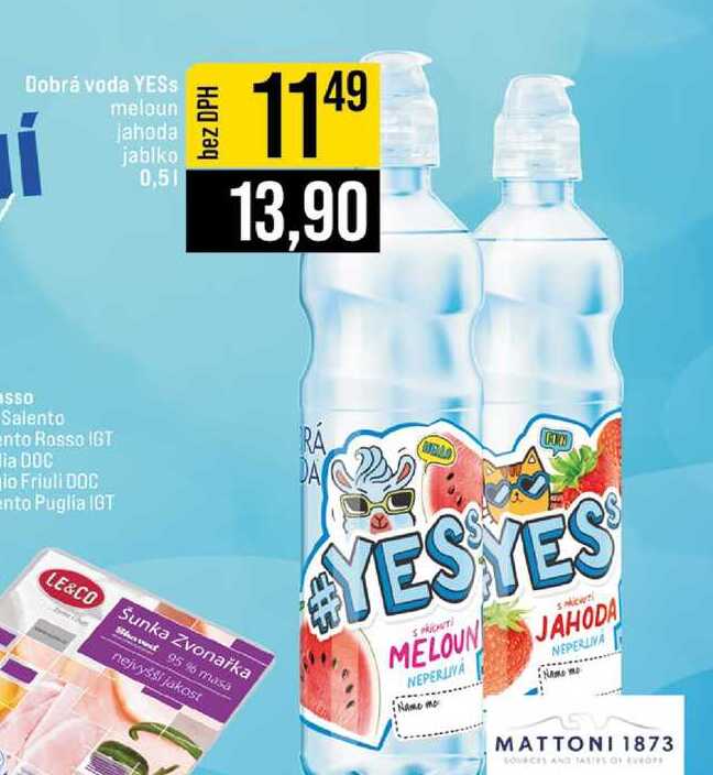 Dobrá voda YESS meloun jahoda jablko 0,5l