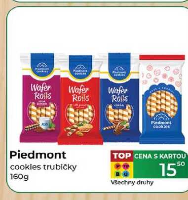 Piedmont cookies trubičky 160g  