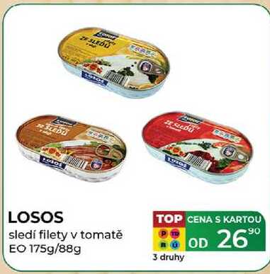 LOSOS sledí filety v tomatě EO 175g/88g  