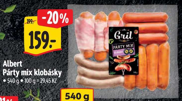 Albert Párty mix klobásky, 540 g