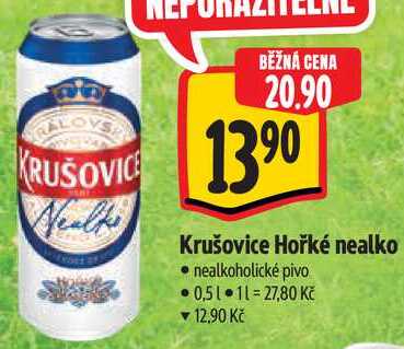 Krušovice Hořké nealko, 0,5 l 