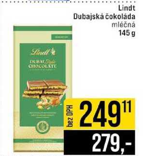 Lindt Dubajská čokoláda mléčná 145 g