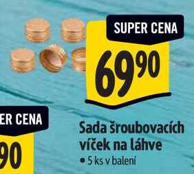 Sada šroubovacích víček na láhve, 5 ks 
