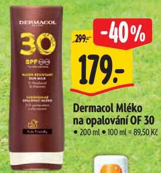 Dermacol Mléko na opalování OF 30, 200 ml 