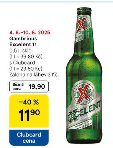 Gambrinus Excelent 11, 0.5 l, sklo