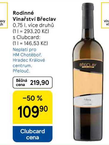 Rodinné Vinařství Břeclav, 0.75 l, více druhů  