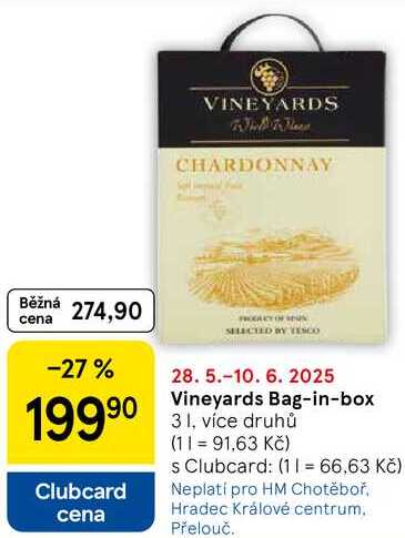 Vineyards Bag-in-box, 3 l, více druhů 