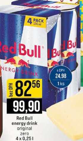 Red Bull energy drink original zero 4 x 0,25l