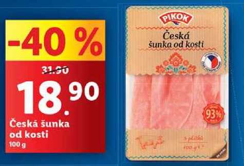 Česká šunka od kosti, 100 g 