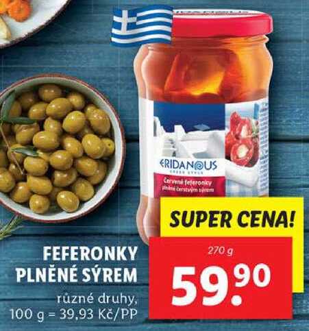 FEFERONKY PLNĚNÉ SÝREM, 270 g