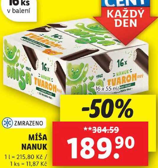 MÍŠA NANUK, 16x 55 ml