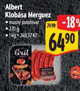 Albert Klobása Merguez, 270 g