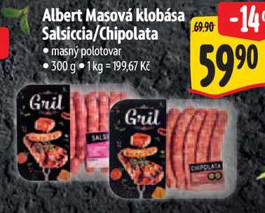 Albert Masová klobása Salsiccia/Chipolata, 300 g