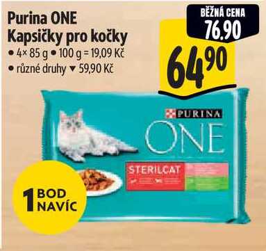 Purina ONE Kapsičky pro kočky, 4x 85 g