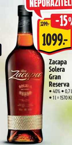 Zacapa Solera Gran Reserva, 0,7 l