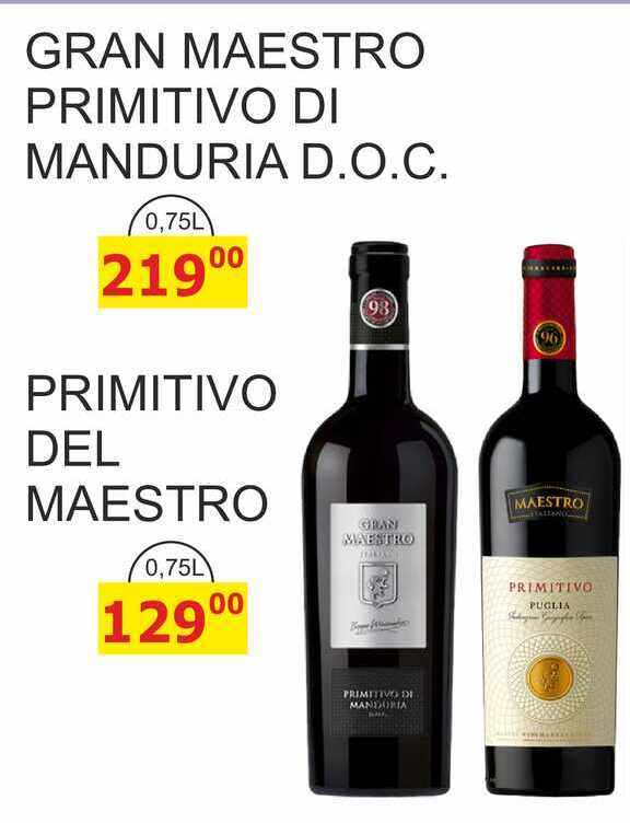 GRAN MAESTRO PRIMITIVO DI MANDURIA D.O.C. 0,75L 
