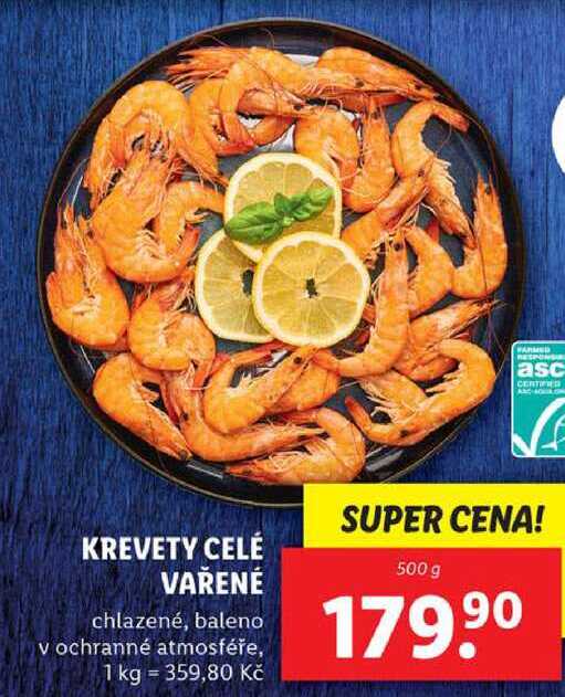 KREVETY CELÉ VAŘENÉ, 500 g