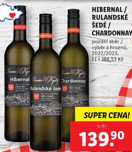 HIBERNAL/RULANDSKÉ ŠEDÉ/CHARDONNAY, 0,75 l