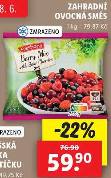 ZAHRADNÍ OVOCNÁ SMĚS, 750 g
