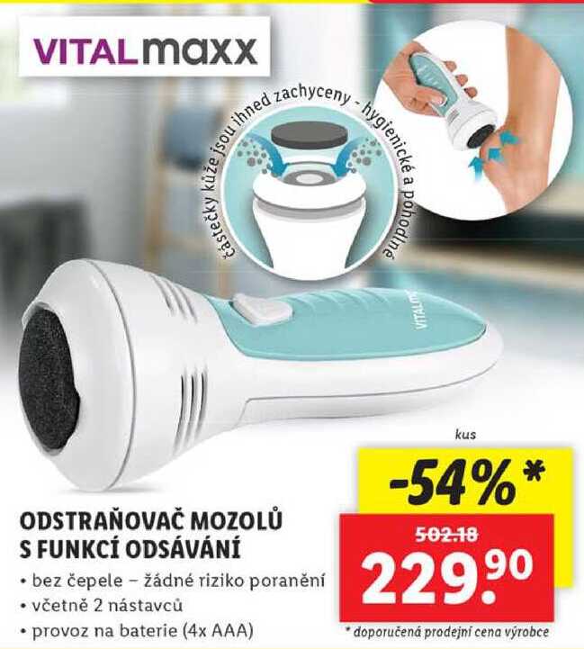 ODSTRAŇOVAČ MOZOLŮ S FUNKCÍ ODSÁVÁNÍ