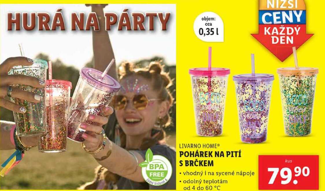 POHÁREK NA PITÍ S BRČKEM 
