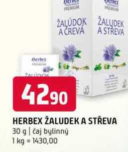 Herbex žaludek a střeva 30 g čaj bylinný 