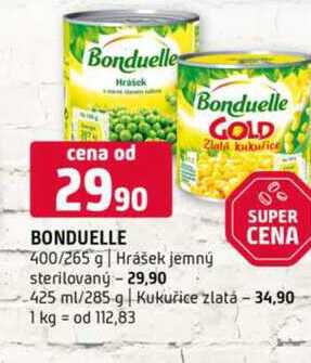 Bonduelle Hrasek Bonduelle 425 ml/285 g Kukuřice zlatá 425/285g