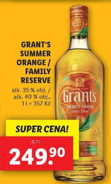 GRANT'S SUMMER ORANGE/FAMILY RESERVE, 0,7 l