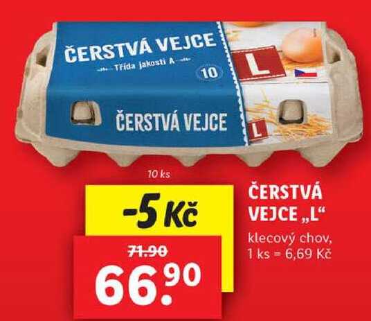 ČERSTVÁ VEJCE ,,L“ klecový chov, 10 ks