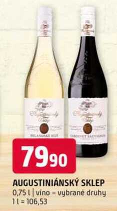Augustiniánský sklep 0,75l vino vybrané druhy 
