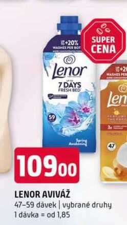 Lenor aviváž vybrané druhy 