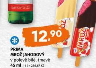 Prima mrož jahodový v polevě bílé, tmavé 45 ml