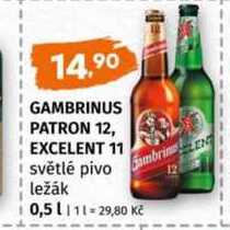 Gambrinus 12° excelent 11 světlé výčepní pivo 0,5l 