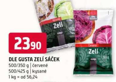 Dle gusta zelí sáček 500/350 g červené 500/425 g kysané 