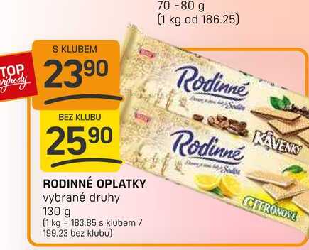 RODINNÉ OPLATKY vybrané druhy 130 g