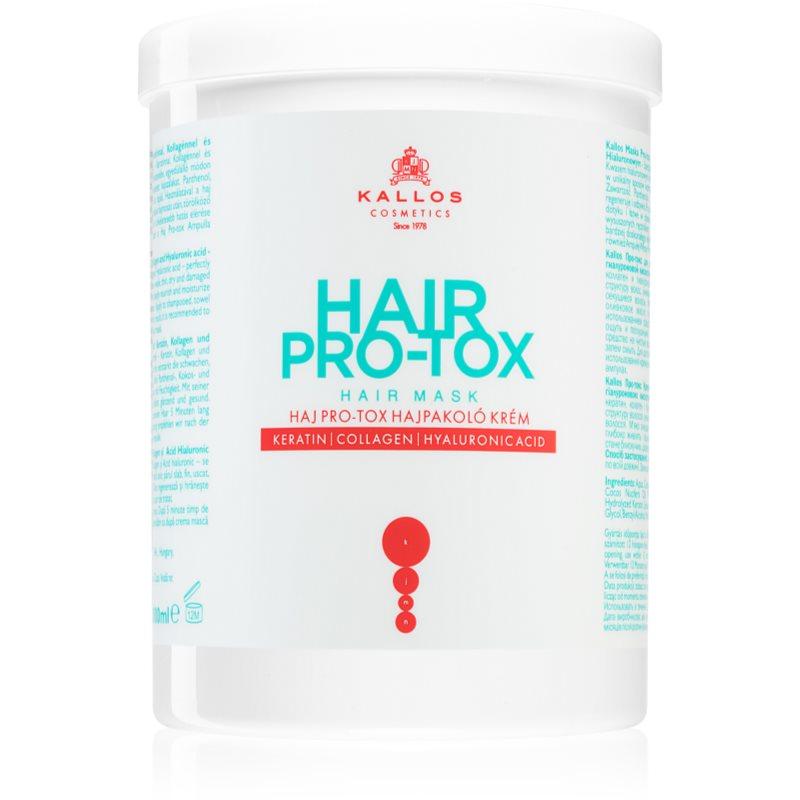 Kallos Hair Pro-Tox maska pro slabé a poškozené vlasy s kokosovým olejem, kyselinou hyaluronovou a kolagenem 1000 ml