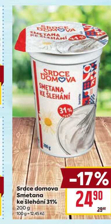 Srdce domova Smetana ke šlehání 31% 200 g