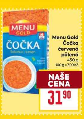 Menu Gold Čočka červená půlená 450 g 